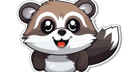 color sticker with panda face in circular speech vector