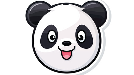 color sticker with panda face in circular speech vector