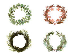 set wreath isolated on transparent background, transparency image, removed background