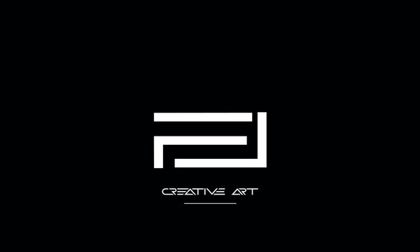 FL, LF, F, L abstract letters logo monogram