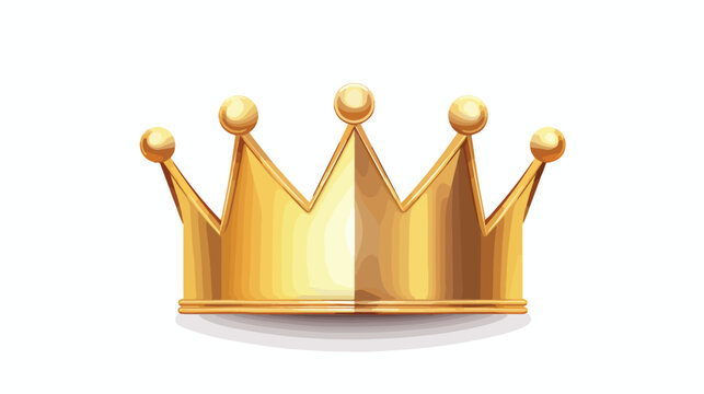 Crown icon with gold gradient  flat vector isolated