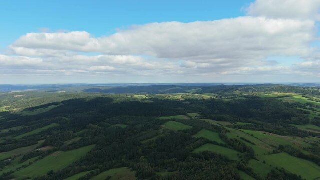Beautiful Landscape Forest Mountains Bieszczady Bircza Aerial View Poland