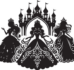 Princess Silhouette vector Illustration