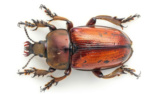 June beetle on a white background, showcasing the detailed anatomy and beauty of coleopteran insects