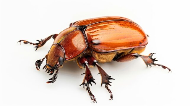 June beetle on a white background, showcasing the detailed anatomy and beauty of coleopteran insects