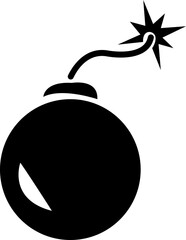 Bomb icon, vector. Flat design style. bomb icon isolated on transparent background, bomb icons graphic design symbols. Trendy flat explosion ui sign design. graphic pictogram for web site,