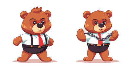 Obraz na płótnie Canvas Cute Arrest Bear Wearing Handcuffs Cartoon Vector 