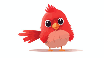Cute baby cardinal bird cartoon posing  flat vector