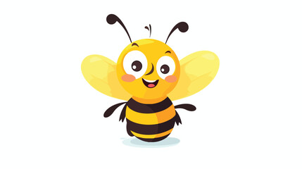 Cute cartoon bee. Vector illustration. flat vector