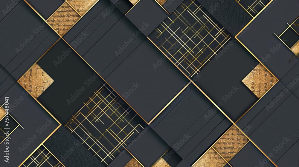 Poster sophisticated abstract vector background featuring sleek geometric patterns and luxurious gold accen