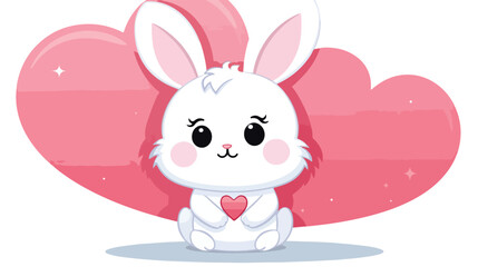 Obraz na płótnie Canvas cute cartoon rabbit with thought bubble as a printe