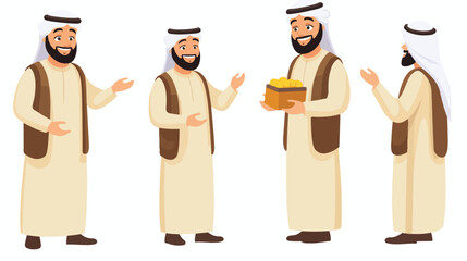 Cute cartoon vector of a Muslim man for Eid al Adha