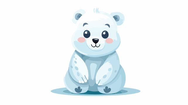 cute cartoon polar teddy bear flat vector isolated
