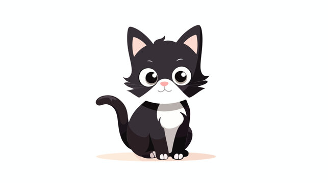 Cute cat  happy cat face  playing cat black and whi