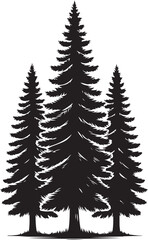 Obraz premium Pine Tree Silhouette vector Illustration Set