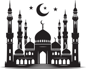 The mosque Silhouette vector Illustration