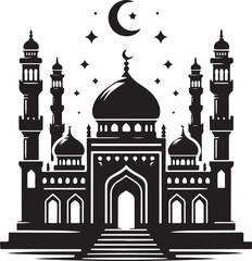 The mosque Silhouette vector Illustration