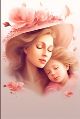Obraz na płótnie Canvas Mother's Day celebration poster, generative ai