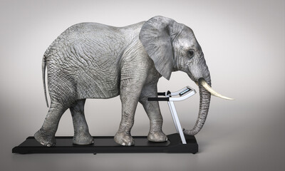 Elephant on treadmill - 757449617
