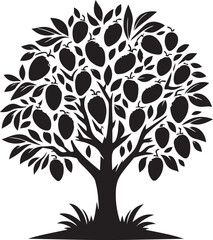 Mango Tree Silhouette vector Illustration