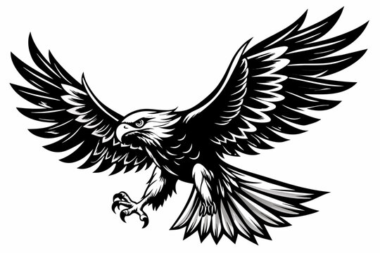 Black history month eagle vector art illustration