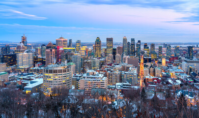 Panorama of the Montreal city skyline in the evening light, Canada - 757452853