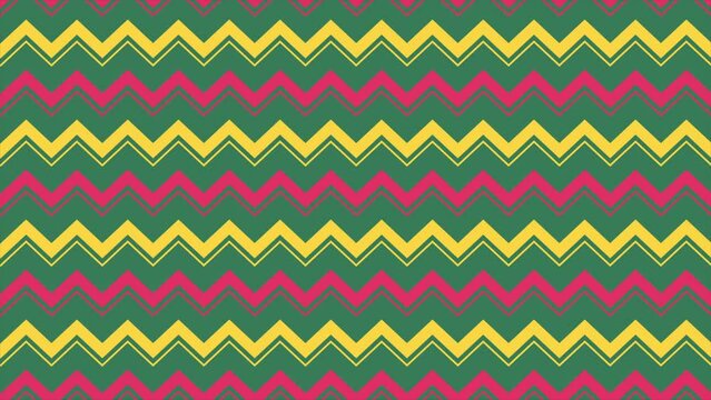 Abstract Flat Design Zigzag Christmas Loop Animation Background