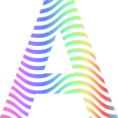 The letter A-Z is used as a component. And can be used in various applications The letter is a beautiful rainbow colour.