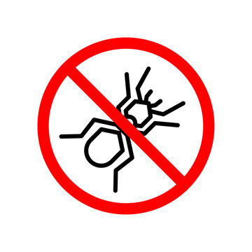 No Parasitic Insects Sign Vector Line Icon illustration.