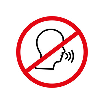 recommend clip art: No Talking Sign Vector Line Icon illustration.