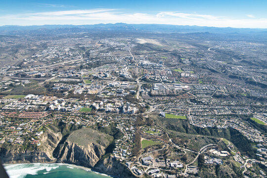 Aerial views of Sorrento Mesa, UTC, and La Jolla San Diego California