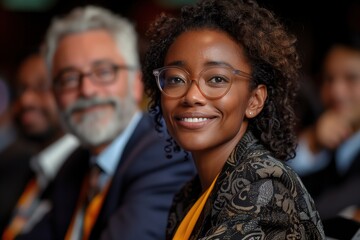 Fototapeta premium Woman With Glasses and Man With Beard