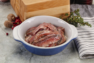 Anchvy canned fish fillet preserve