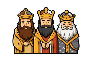 Naklejka premium Cartoon Three Kings. Vector illustration
