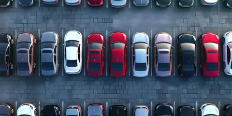cars in parking lot car sharing Generative AI