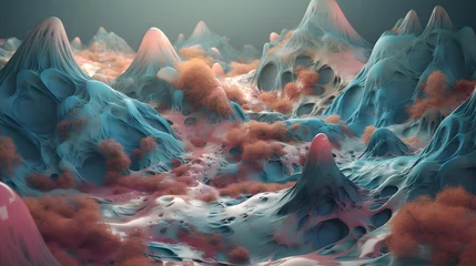 Poster Abstract and Otherworldly Mountain Landscapes, in pastel colors V4 © Dipto AI Art Hub