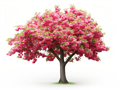cherry tree isolated on transparent background, transparency image, removed background