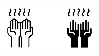 Hand dryer icons set. Vector symbols isolated on white background.