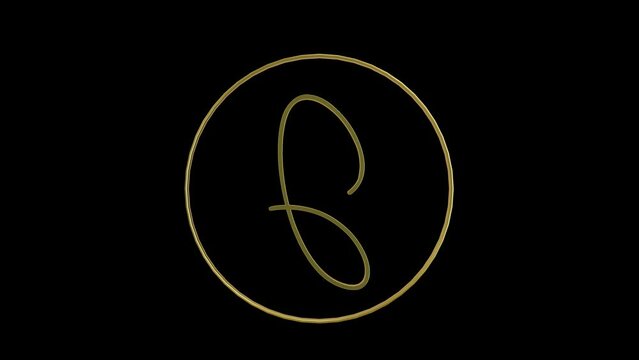 Golden letter with transparent background , alphabet, abc, alpha channel gold metallic 
