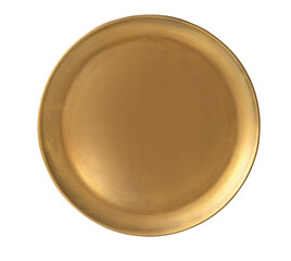 Top view of golden plate isolated