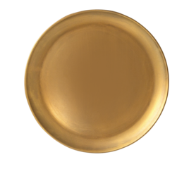 Top view of golden plate isolated