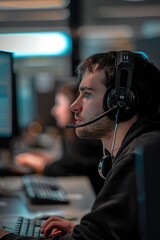 Photo of a Call Center Operator Providing Customer Service