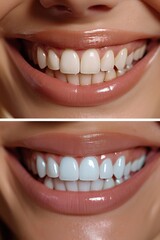 Beautiful wide smile of a young fresh woman with white healthy teeth