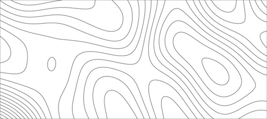 Abstract Topographic line art background. Mountain topographic terrain map background with white shape lines.Geographic map conceptual design.Black on white contour height lines. - obrazy, fototapety, plakaty