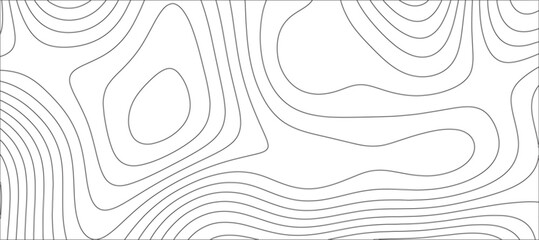 Abstract Topographic line art background. Mountain topographic terrain map background with white shape lines.Geographic map conceptual design.Black on white contour height lines. - obrazy, fototapety, plakaty