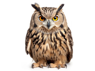 eagle owl isolated on transparent background, transparency image, removed background
