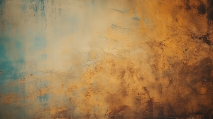 Fototapeta na wymiar Background of an old blue and brown textured wall with vintage appeal