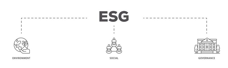 ESG infographic icon flow process which consists of  investment screen ing icon live stroke and easy to edit 