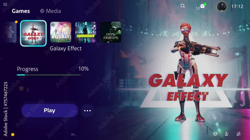Fototapete animation of the futuristic world in the action game. animation of the fight with the target npc ene