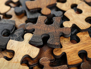 Ein Puzzle aus Holz